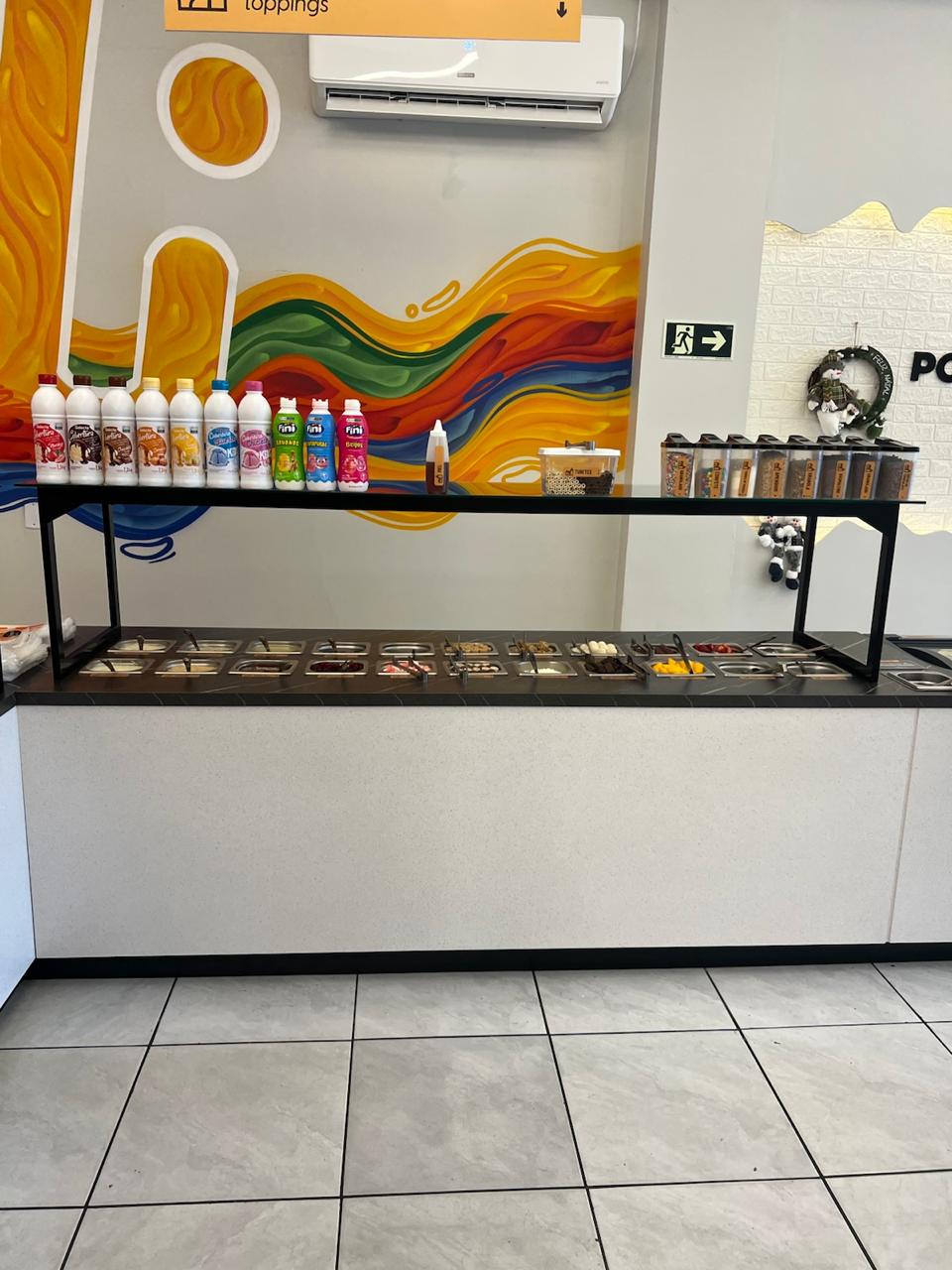 Ilha de toppings sob medida
